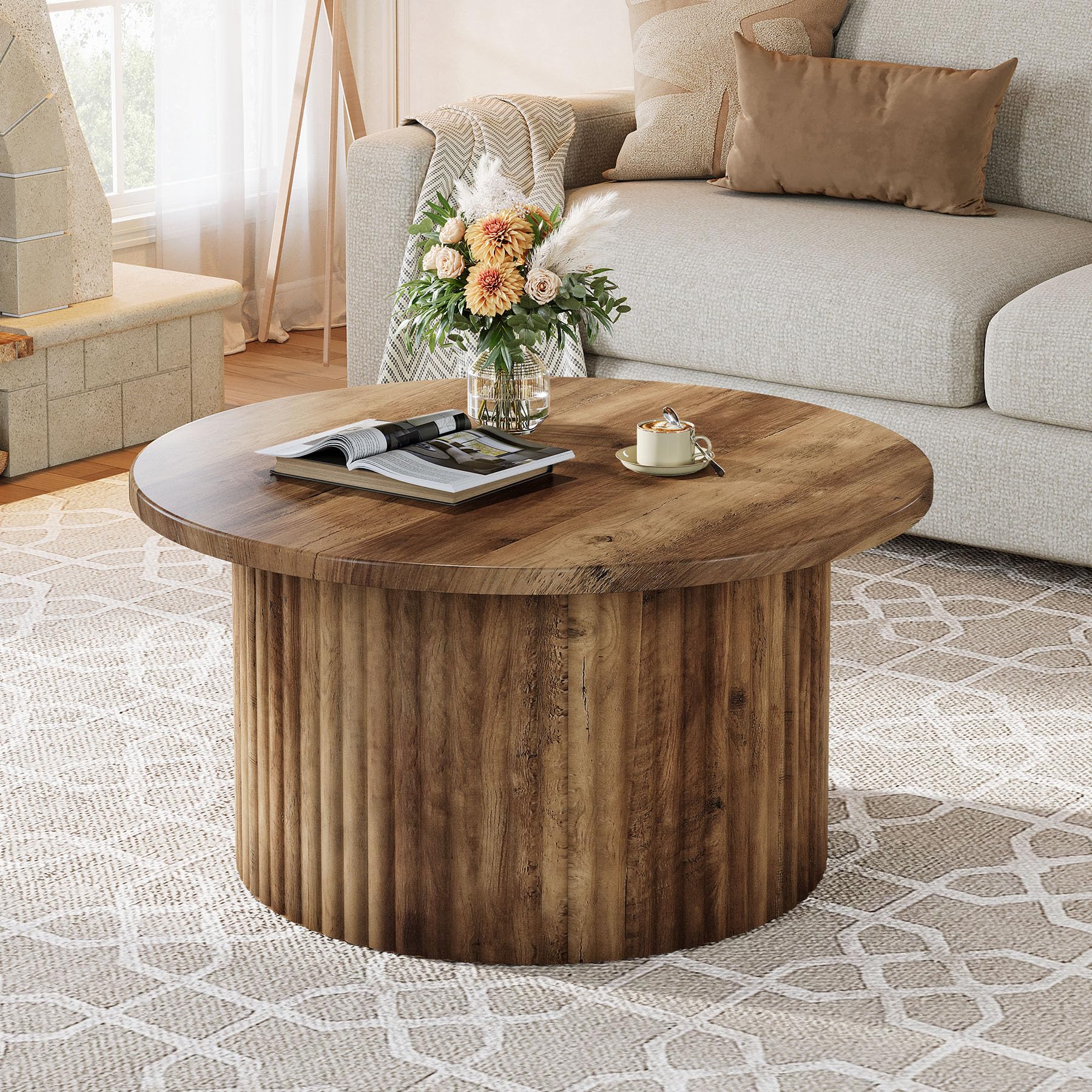 Amazon.com: Tribesigns Round Coffee Table, 31.5